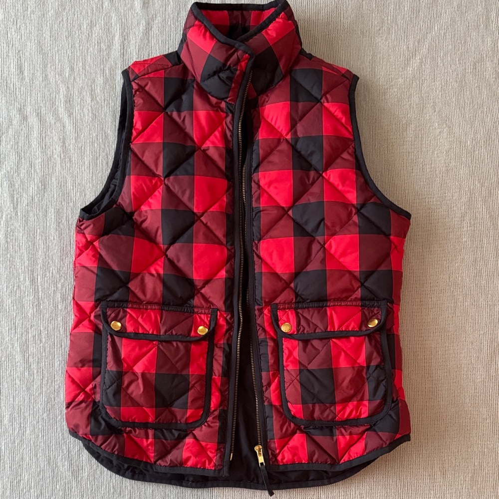 J. Crew Red and Black Vest